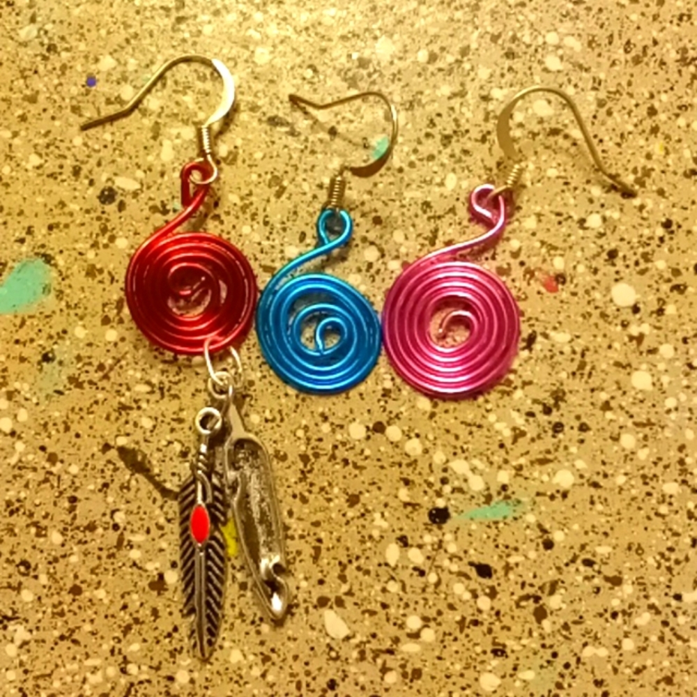 Handmade swirl earrings